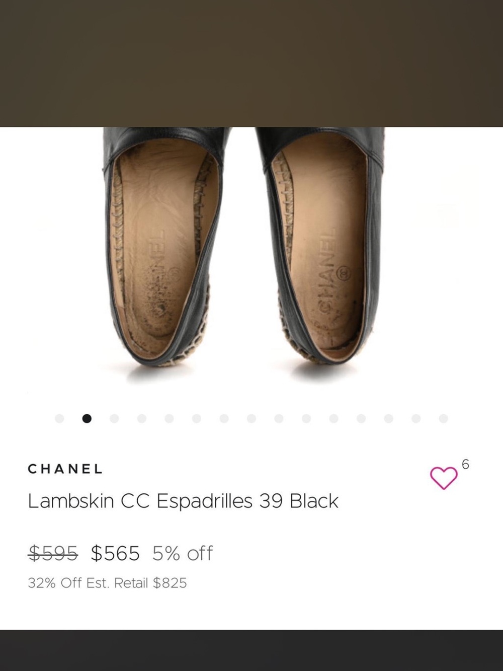 CHANEL Black Leather Espadrille Slip-Ons with CC Logo - Picture 7 of 7